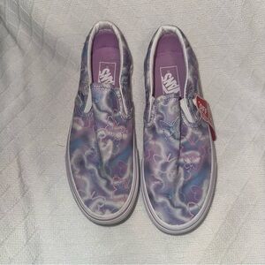 Woman’s Purple Tie-Dye Classic Platform Vans with Butterflies size 7.5